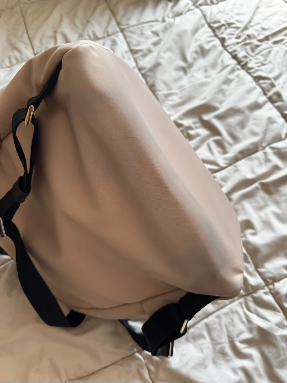 kate spade Beige Nylon Backpack with Front Zip Pocket